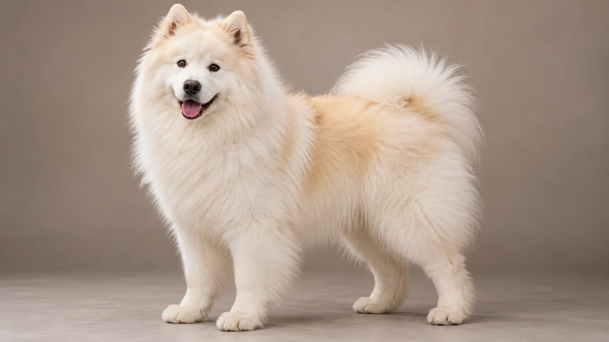Samoyed köpek — bisküvi (krem-kayısı) renk